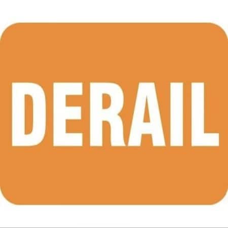 Accuform RAILROAD CLAMP SIGN DERAIL 12 in  X 15 in FRR361OR